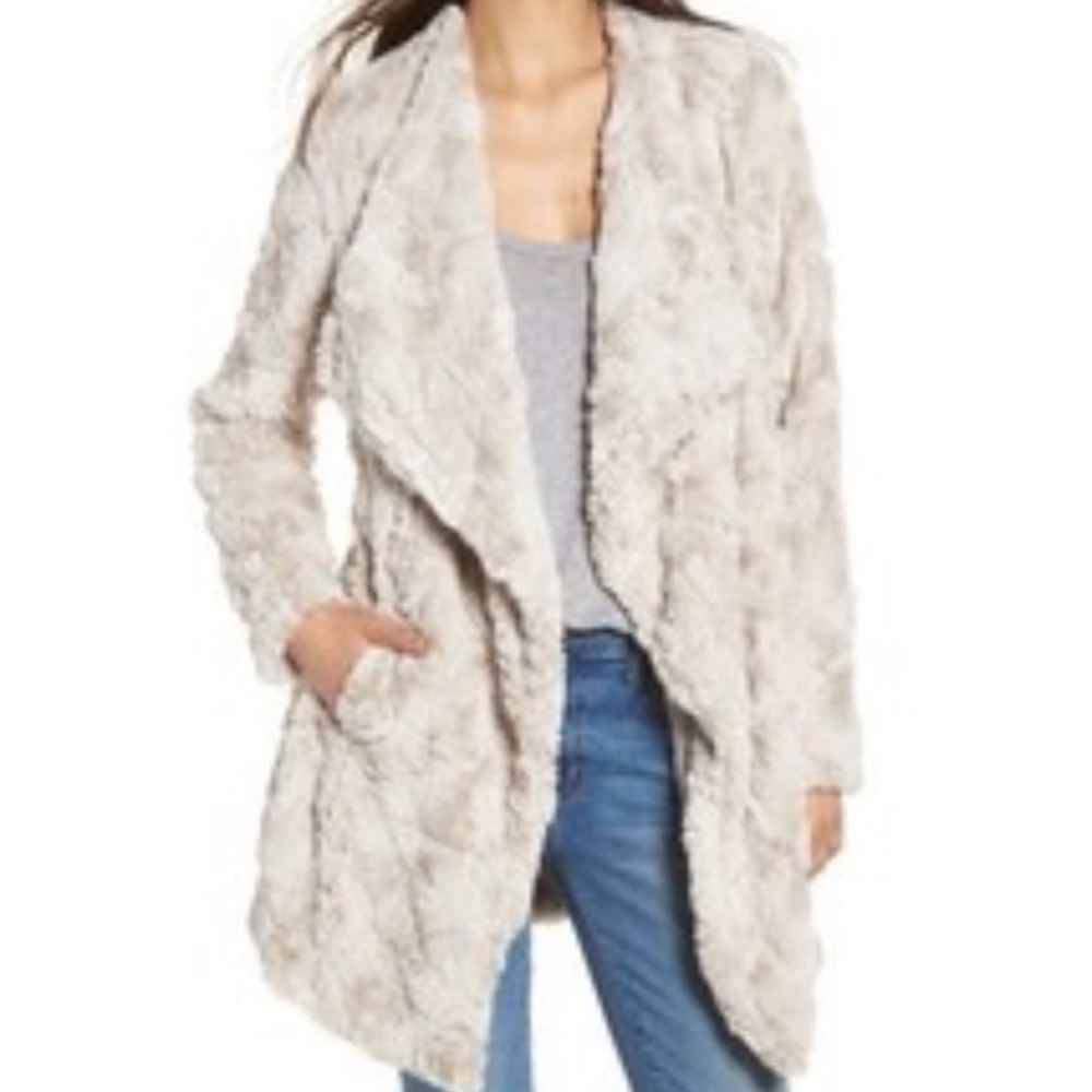 BB Dakota Tucker Faux Fur Wubby Drape Jacket